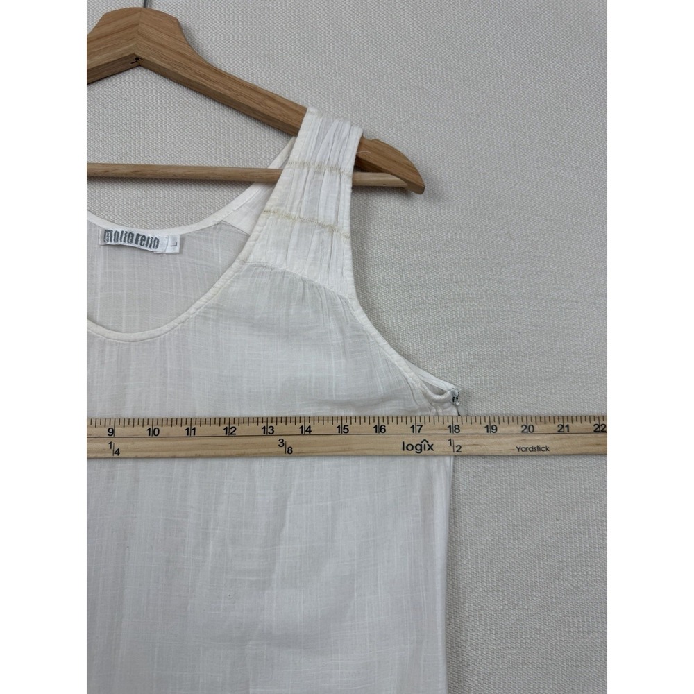 Monoreno Women's Embroidered Ivory Tunic‎ Blouse Size L Semi-Sheer Zip Romantic - Picture 4 of 16